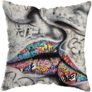 Axyaa Graffiti Street Art Pillow Covers - Home Decoration Lions David Lips Cover