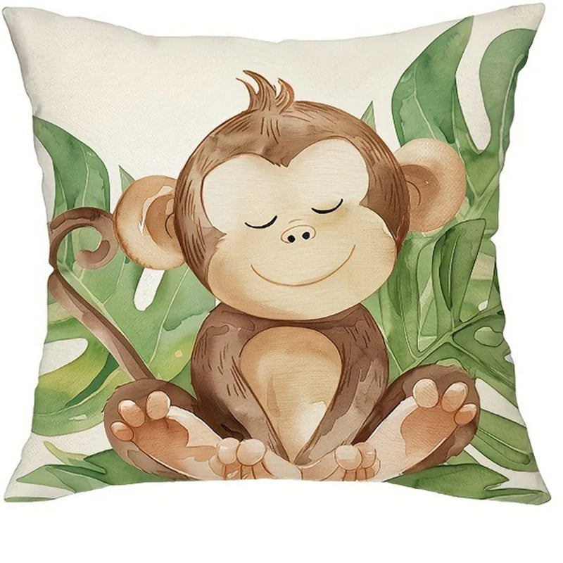 Axyaa Jungle Animal Pattern Printed Pillowcase for Home Decoration