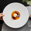 Axyaa Ceramic Steak Plate: Circular Serving Dish for Molecular Cuisine