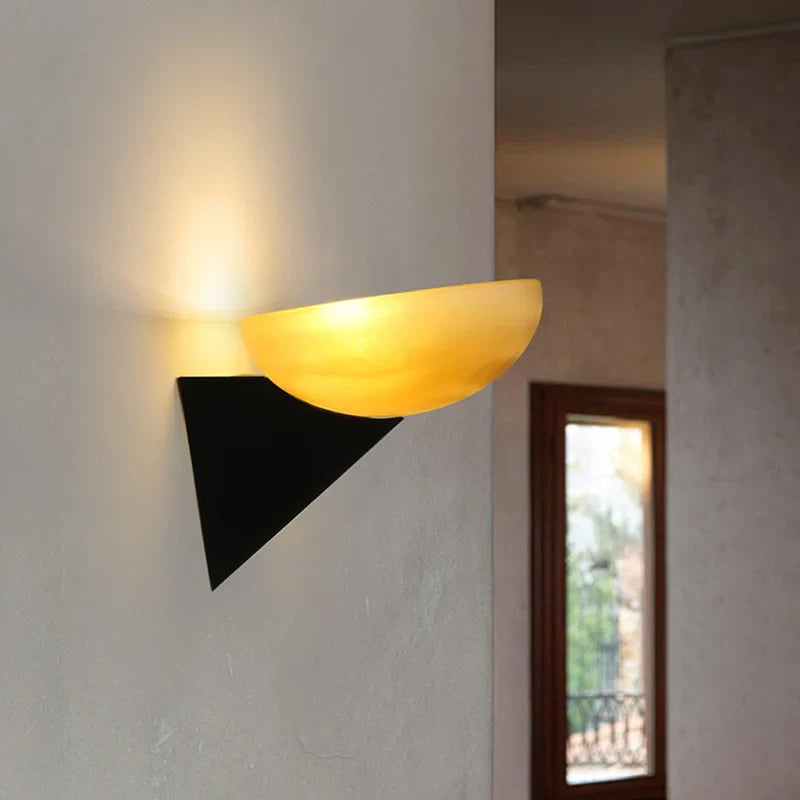 Axyaa Retro Yellow Glass Wall Sconce LED Light Fixtures
