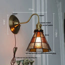Axyaa Green Vintage LED Wall Lights with Copper Knob Switch