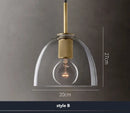 Axyaa Gold Metal Chandelier Lighting Clear Glass Pendant LED Hanging Lamp