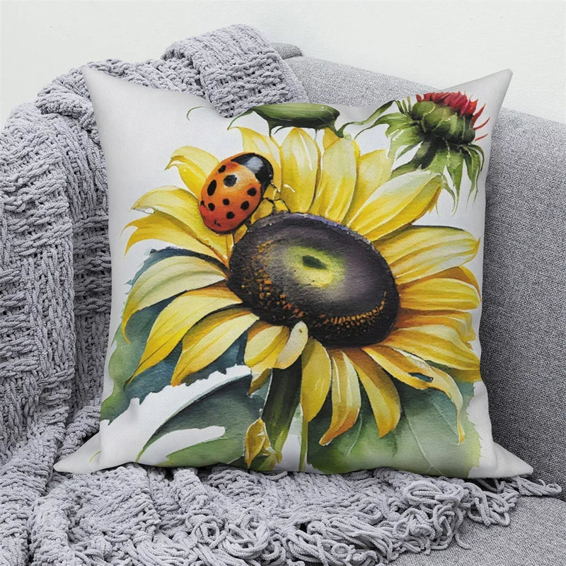 Sunflower Decorative Pillow Cover by Axyaa | Sofa, Car, Living Room Decoration