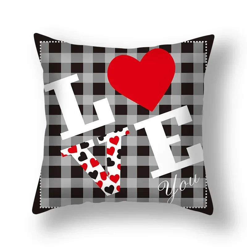 Axyaa Nordic Love Pillowcase 45x45cm - Home Decorative Throw Pillow Cover