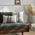 Axyaa Striped Linen Cushion Cover Set, Multicolor Patchwork for Sofa, Couch, Bed