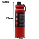 Axyaa 24H Insulated Stainless Steel Water Bottle with Handle, BPA-Free Sports Thermos