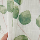 Green Leaves Printed Sheer Voile Curtains by Axyaa - 1 Pair