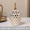 Axyaa Ceramic Vase: Electroplated Tall General Storage Jar Ornaments