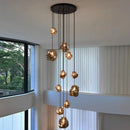 Axyaa Nordic LED Chandelier Modern Irregular Lampshade Living Room Decor