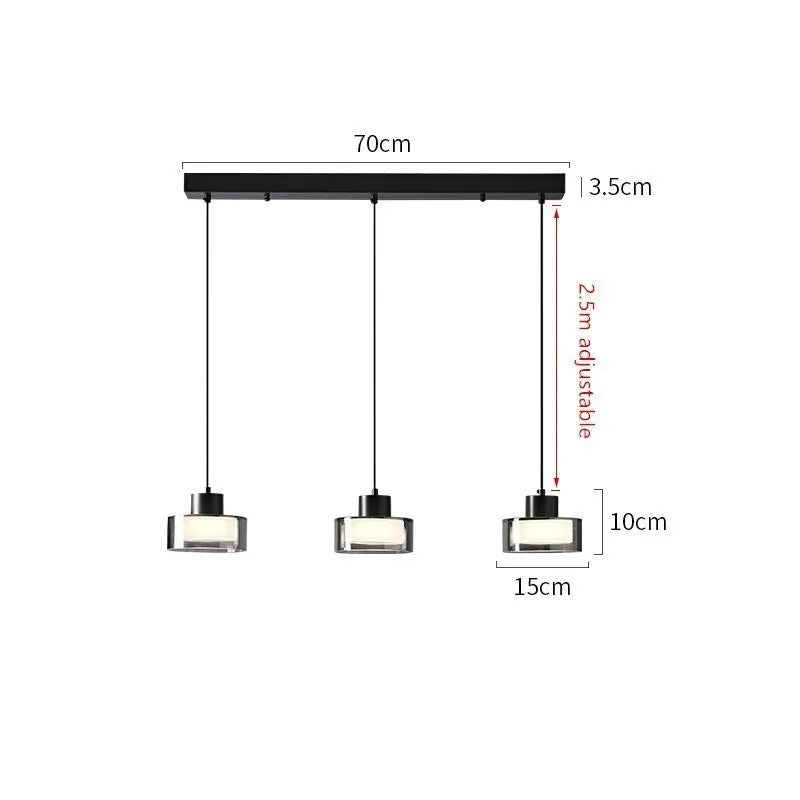Axyaa Smoke Grey Glass Pendant Lamps for Kitchen Dining Table Light - Hanging Light for Living Room and Bedroom