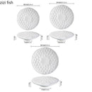 Axya Creative White Ceramic Hammer Dot Deep Plate for Molecular Cuisine