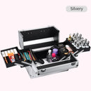 Axyaa Large Portable Makeup Train Case with 4 Trays - Professional Cosmetic Storage Box
