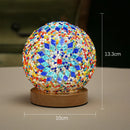 Axyaa LED Stained Glass Desk Lamp - Bohemian Style Warm Dimming, USB Power