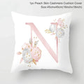 Axyaa Pink Letterwork Cushion Cover 45*45cm, Wedding Party Decor, Elegant Wedding Pillow