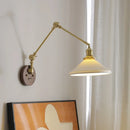 Axyaa Ceramic Copper LED Wall Lamps with Pull Chain Switch for Bathroom Bedroom Living Room