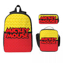 Axyaa Mickey Mouse Minnie School Bags Set for Kids with Lunch Box & Pen Bag
