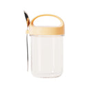 Axyaa Glass Breakfast Cup with Lid and Spoon - Leakproof Oats Container