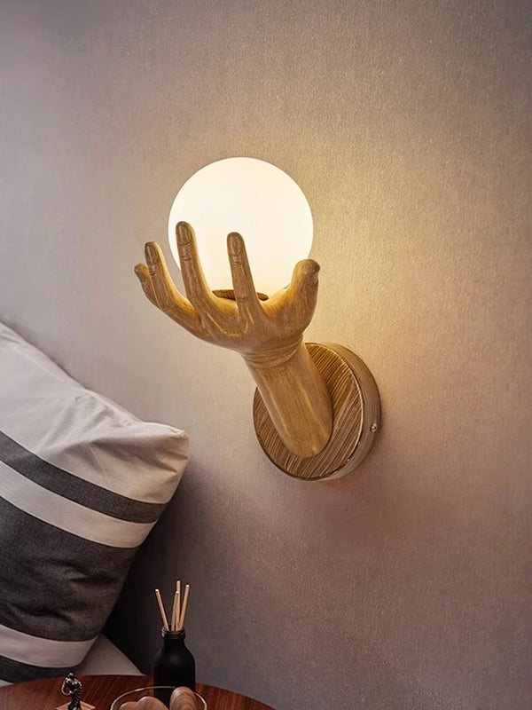 Axyaa Vintage Victory Hand LED Wall Sconces for Bedroom, Living Room, and Bar Decor