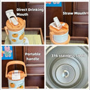 Axyaa Stainless Steel Double Drinking Thermos Vacuum Tumbler with Straw Cup