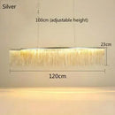 Axyaa LED Tassel Pendant Chandelier: Modern Luxury Chain Lamp for Hotel Lobby & Living Room