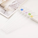 Axyaa Flower Glass Straw Set - 6pcs for Juice Smoothies Milk Party Bar