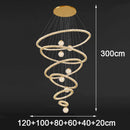 Axyaa Crystal Chandelier Stair Pendant Lamp Living Room Pendant Lights