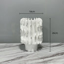 Axyaa Handcrafted Pleated Ceramic Vase with Irregular Ripples