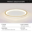 Axyaa Ultra-thin LED Ceiling Light: Remote Control Dimmable Circular Lamp for Living Room, Bedroom
