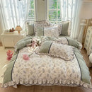 Axyaa Spring Lace Bedding Set: Quilt Cover, Bed Sheet - Fresh Pastoral Style