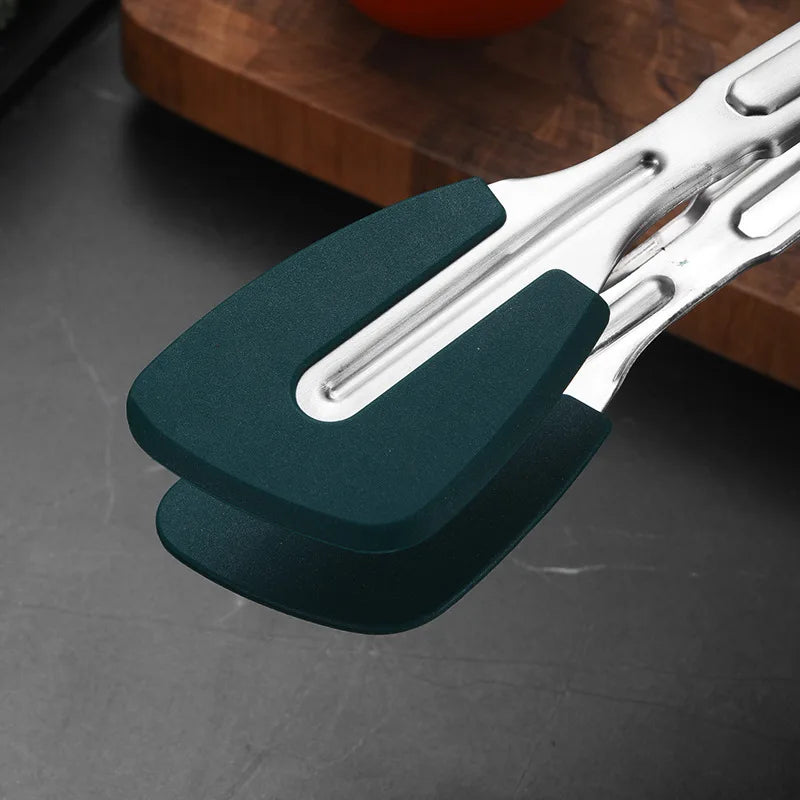 Axyaa Stainless Steel Silicone Tongs for Cooking and Grilling