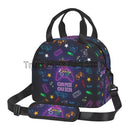 Compact Colorful Joystick Game Lunch Bag by Axyaa - Shoulder Strap, Reusable Lunch Box for School & Work