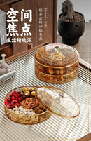 Axyaa Multi-Layer Rotating Fruit Tray with Dividers for Home Living Room