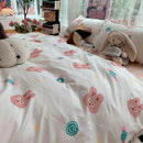 Axyaa Korean Ins Style 2024 Duvet Cover Set Twin Queen Bed Linen