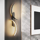 Axyaa Double Curve LED Wall Lamp for Bedroom, Modern Indoor Sconces Lighting Fixture