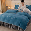 Axyaa Winter Fleece Thickened Warm 4-Piece Bedding Set