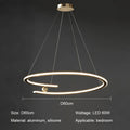 Axyaa Modern Gold Ring LED Pendant Lights Chandelier for Living, Dining, Bedroom