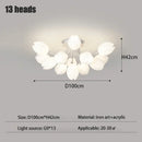 Axyaa Nordic White Lily Blossom LED Chandelier for Kitchen Living Room Bedroom