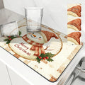 Axyaa Christmas Kitchen Draining Mat: Super Absorbent & Quick Dry Dish Drying Mat