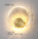 Axyaa Round Crystal Wall Light in Gold Chrome Finish