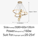 Axyaa Minimalist LED Ceiling Chandelier for Modern Living Room Decor