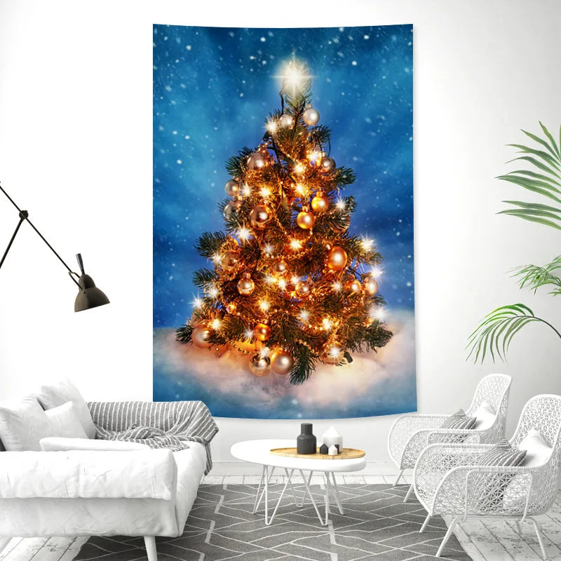 Axyaa Christmas Tree Tapestry Wall Hanging Holiday Decoration