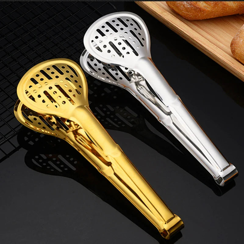 Axyaa Stainless Steel Food Tongs with Long Handle for Kitchen
