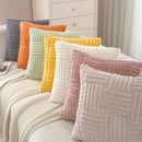 Axyaa Striped Knit Fabric Throw Pillow Covers 18x18 Inch Square Cushion Cases