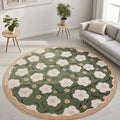 Axyaa Plush Imitation Cashmere Round Carpet Premium Fluffy Rug for Bedroom & Living Room