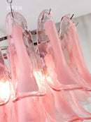 Axyaa Murano Glass Petal Shade Chandelier - White Pink Pendant Light