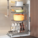 Axyaa Stainless Steel Pot Rack Organizer for Under Cabinet Storage