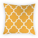Axyaa Geometric Yellow Print Polyester Cushion Cover - 45x45cm
