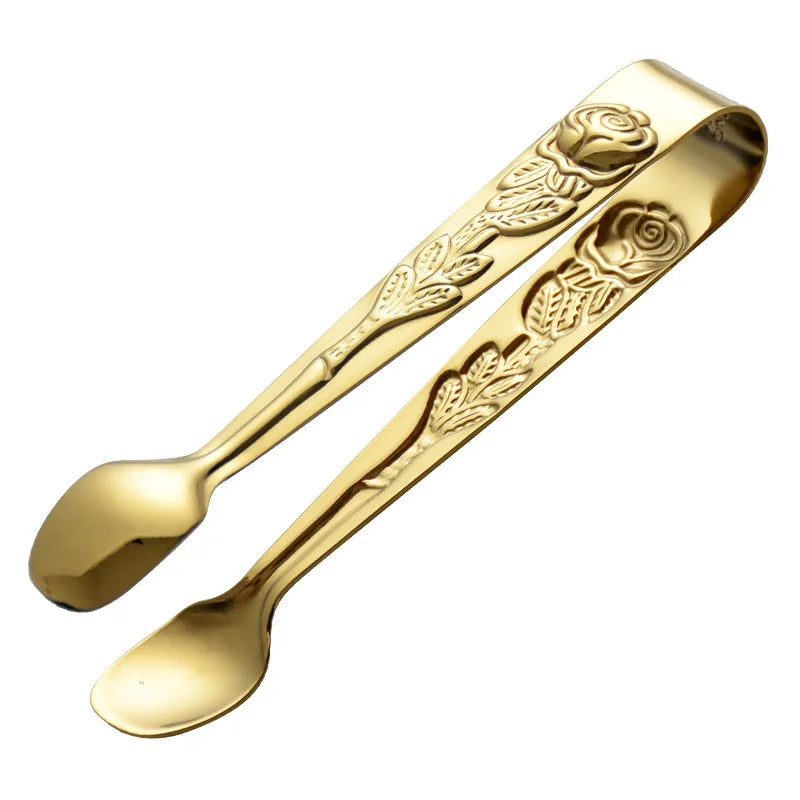 Axyaa Stainless Steel Mini BBQ Tongs for Cooking and Serving