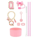 Axyaa 10pcs Tumbler Accessories Set: Straw, Cover, Cap, Boot, Stopper, Keychain, Charm