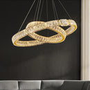 Axyaa Luxury Gold Metal Crystal LED Pendant Chandeliers for Home, Restaurant, Hotel